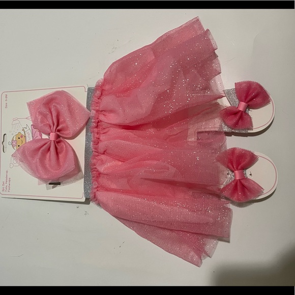 3pc Baby girl set, Tutu, Headwrap and foot wraps Size 0-6 Months - Picture 1 of 2